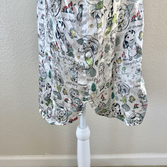 Disney Animators Collection Sleep Shirt Womens Small White Princess Lounge Gown - Picture 5 of 16